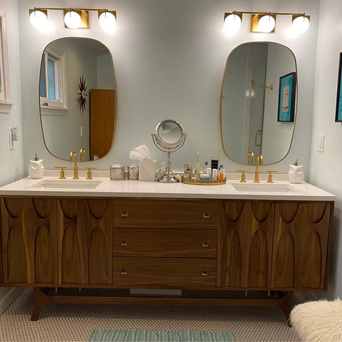 Mid Century Brasilia Double Sink Vanity Mid Century Brasilia Double Sink Vanity