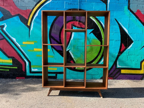 Custom Mid Century Style Walnut Bookcase Custom Mid Century Style Walnut Bookcase