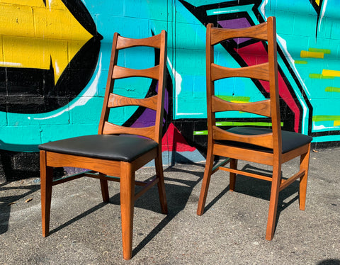 4 Mid century ladder dining  chairs