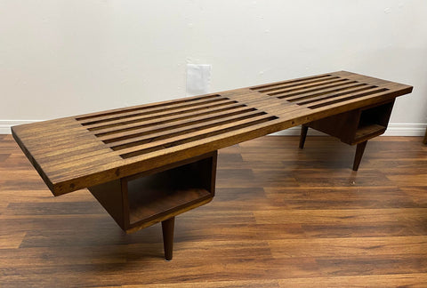 Mid Century Style Slatted Bench Table Mid Century Style Slatted Bench Table