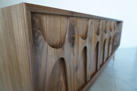 72" Mid Century "Brasilia" Style Walnut Credenza 72" Mid Century "Brasilia" Style Walnut Credenza