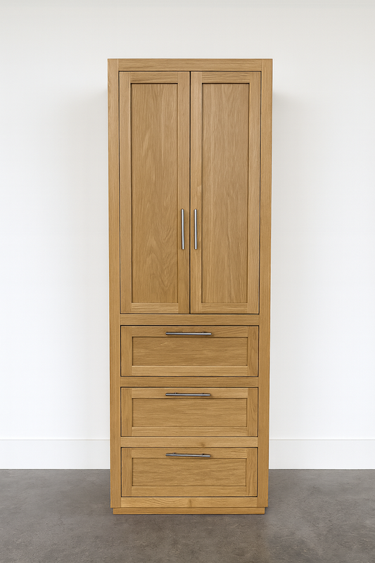 Linen Cabinet Tower- Rift White Oak