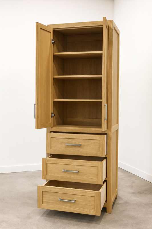 Linen Cabinet Tower- Rift White Oak