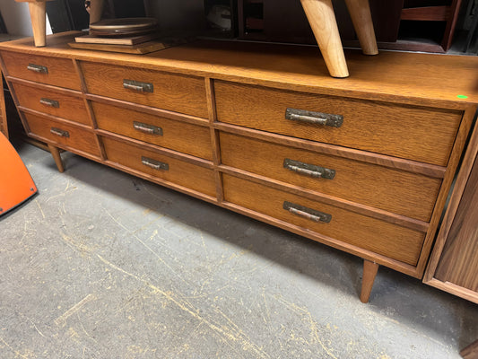 Tiger oak 9 drawer dresser