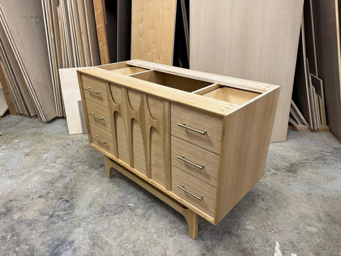 48" Brasilia Style Single Sink Bathroom Vanity- White Oak