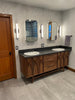 Brasilia Style Double Sink Vanity W/ Wood Pulls
