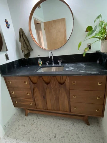 Brasilia Style Single Sink Bathroom Vanity