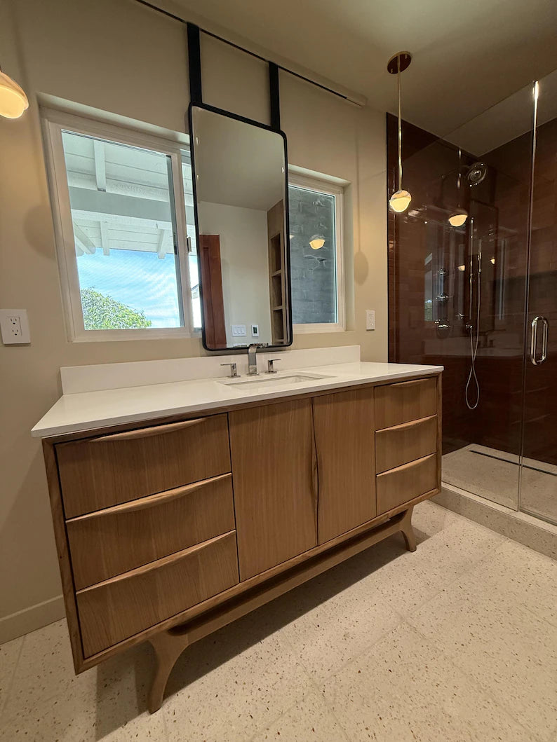 60” Sculptural Single Sink Vanity