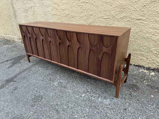 72'' Mid Century Modern 'Brasilia' Style Credenza with 4 Hinged Doors