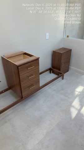 135” Walnut Double Sink Vanity
