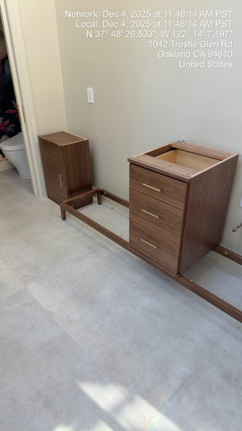 135” Walnut Double Sink Vanity
