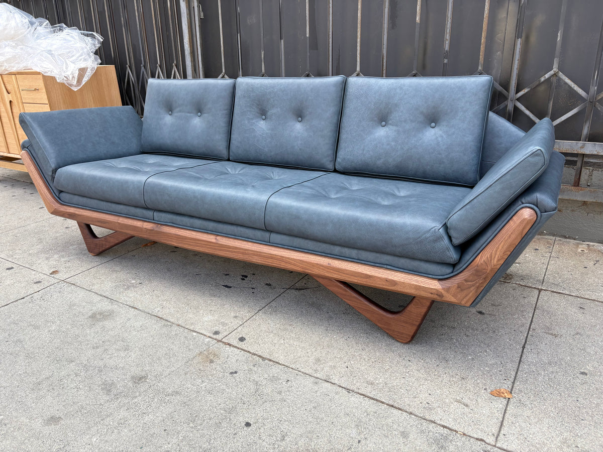 Adrian Pearsall Style Mid-Century Leather Sofa | Made in U.S.A