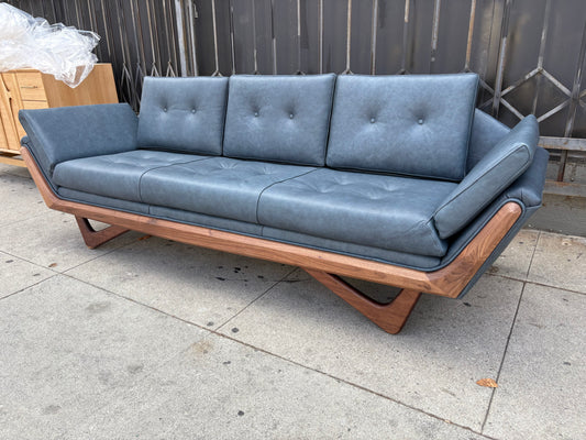 Adrian Pearsall Style Mid-Century Leather Sofa | Made in U.S.A