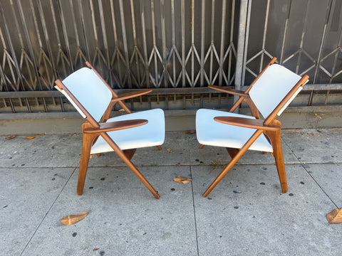 Custom "Sawbuck" Leather Chairs (Each)