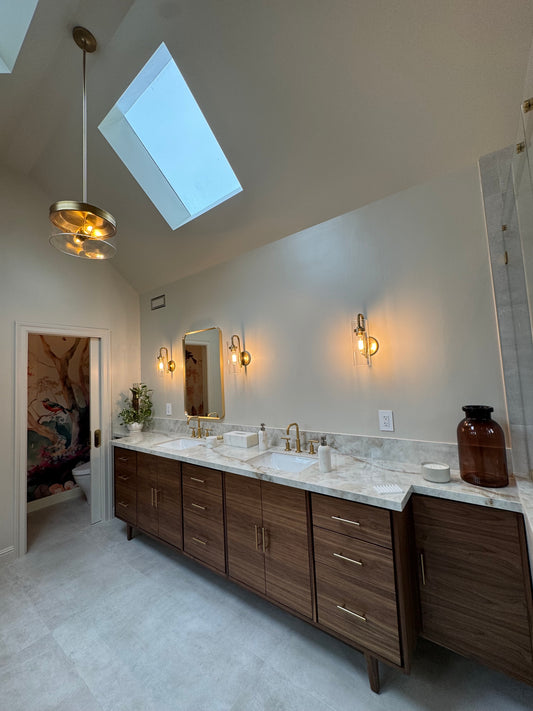 135” Walnut Double Sink Vanity