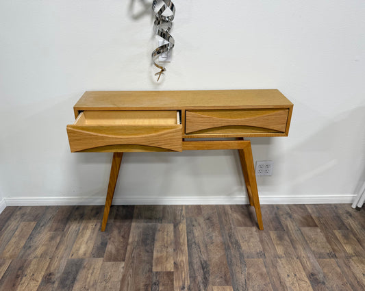 Mid Century White Oak Entry Table