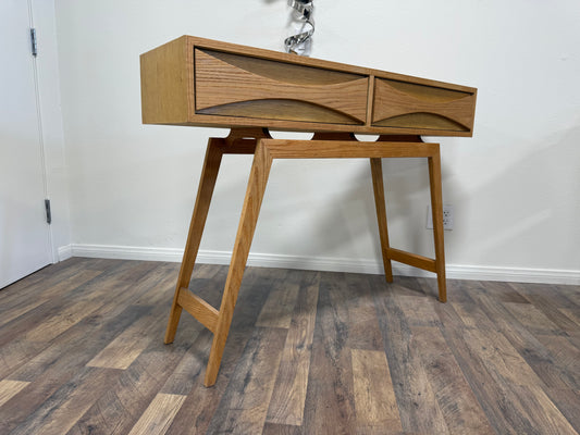 Mid Century White Oak Entry Table