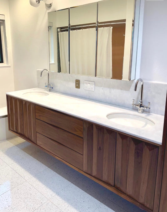 Brutalist Style Double Sink Vanity