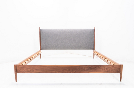 Mid Century "Mast"  Walnut Bed