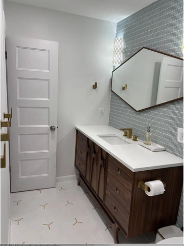 Brasilia Style Single Sink Bathroom Vanity
