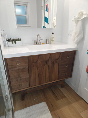 Brasilia Style Single Sink Bathroom Vanity