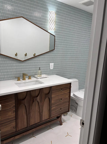 Brasilia Style Single Sink Bathroom Vanity
