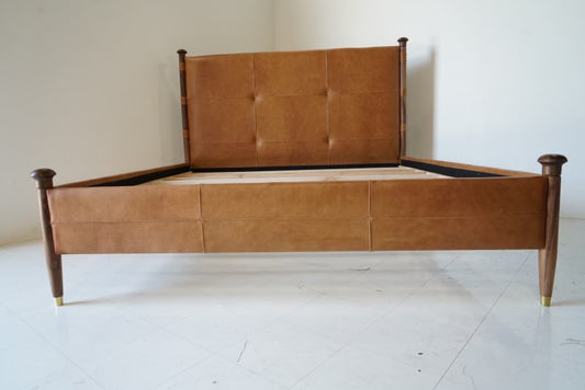 Ryder Leather and Walnut Bed