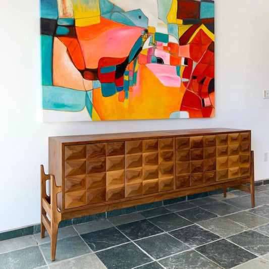 76" Cubist Credenza Sideboard