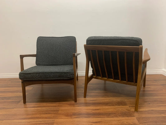 Custom "Larsen" Lounge Chairs, a pair