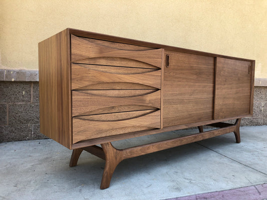 6ft Mid Century Style "Bowtie" Media Credenza