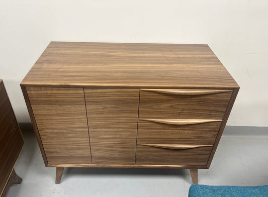 42” Walnut Single Sink Vanity – Mid Century Modern Bathroom Cabinet