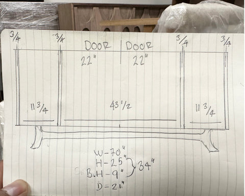 70" Custom Brasilia Double Sink vanity