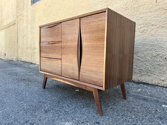 42” Walnut Single Sink Vanity – Mid Century Modern Bathroom Cabinet