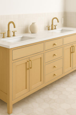 72” Inset Style Rustic Modern Farmhouse Double Sink Vanity