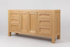 White Oak 55" Single Sink Vanity Traditional Shaker Style