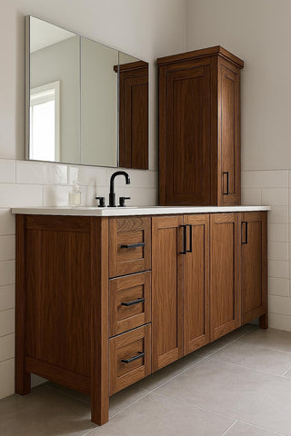 Custom Walnut Shaker Style Single Sink Vanity