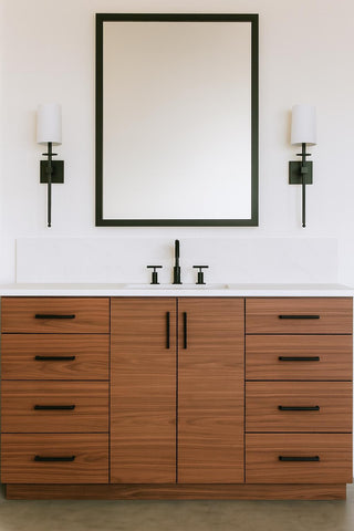 Modernist Walnut Book-Matched Single Sink Vanity