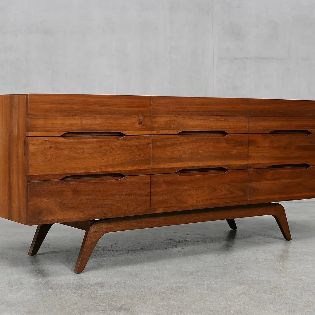 Custom Solid Walnut 9 Drawer Dresser – West Coast Modern L.A Custom Solid Walnut 9 Drawer Dresser – West Coast Modern L.A
