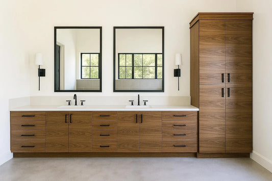 96" Modern Walnut Double Sink Vanity