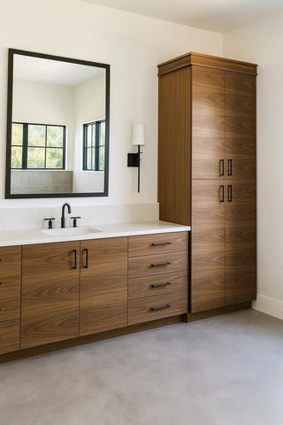 96" Modern Walnut Double Sink Vanity