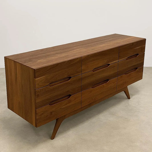 Custom Solid Walnut 9 Drawer Dresser