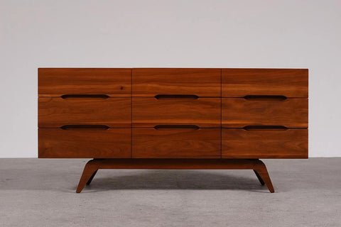 Custom Solid Walnut 9 Drawer Dresser