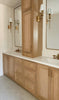 86" White Oak Shaker Style Double Sink Vanity | 6 center drawers