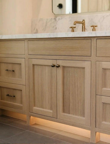 55” Oak Shaker Inset Style Single Sink Vanity | Made in USA