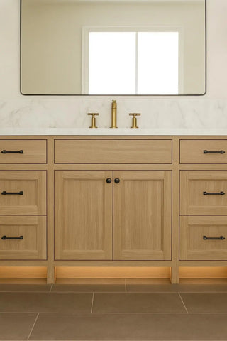 55” Oak Shaker Inset Style Single Sink Vanity | Made in USA