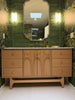 60" White Oak Brasilia Single Sink Vanity | 6 Drawers