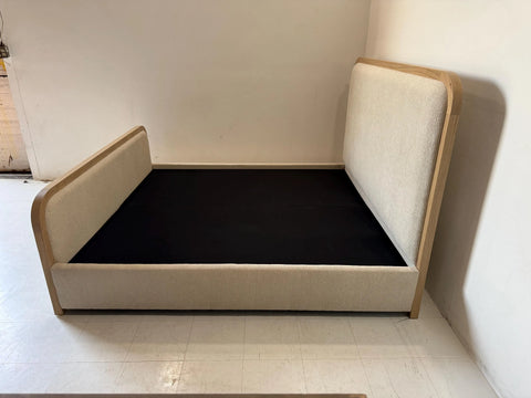 Solid White Oak Upholstered Platform Bed Frame | Modern Handmade Design