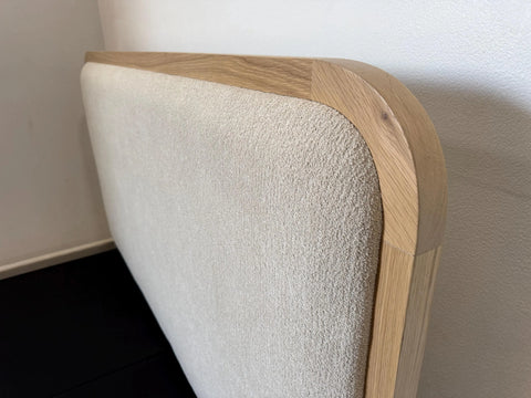 Solid White Oak Upholstered Platform Bed Frame | Modern Handmade Design