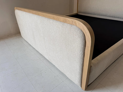 Solid White Oak Upholstered Platform Bed Frame | Modern Handmade Design