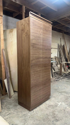 36" Modern Walnut Linen Cabinet Tower | Made In U.S.A